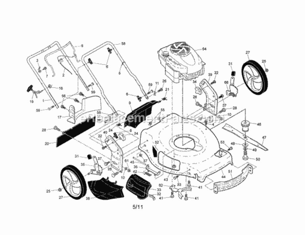 Page A Diagram and Parts List for 917374020  Craftsman Lawn Mower