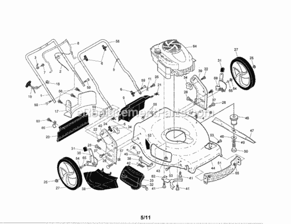 Page A Diagram and Parts List for 917374022  Craftsman Lawn Mower