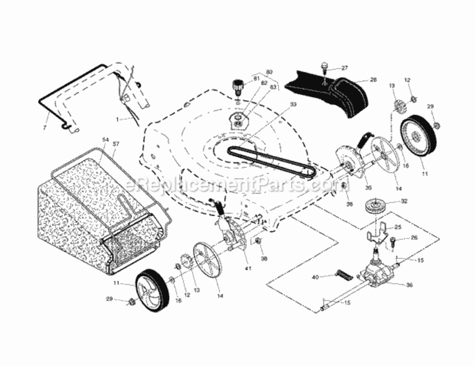 Page B Diagram and Parts List for 917374040  Craftsman Lawn Mower