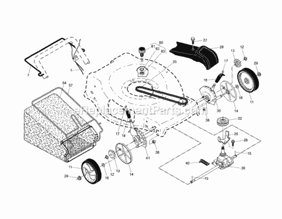 Page B Diagram and Parts List for 917374041  Craftsman Lawn Mower