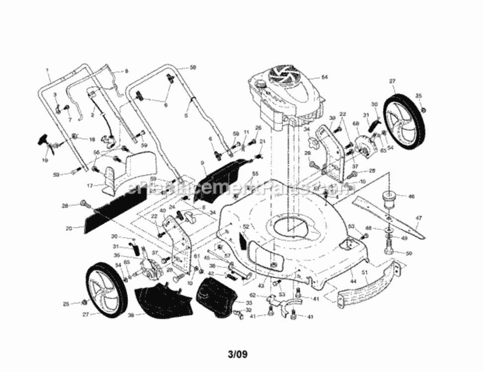 Page A Diagram and Parts List for 917374050  Craftsman Lawn Mower