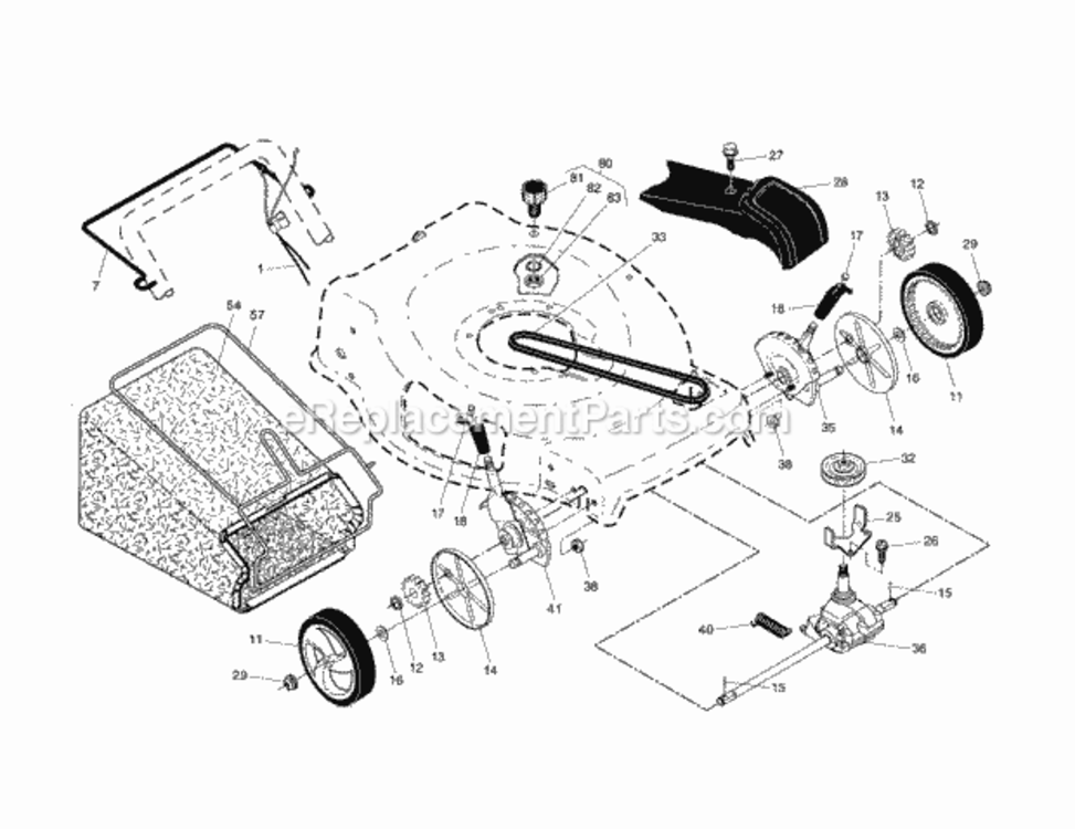 Page B Diagram and Parts List for 917374050  Craftsman Lawn Mower