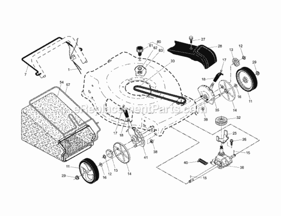 Page B Diagram and Parts List for 917374051  Craftsman Lawn Mower