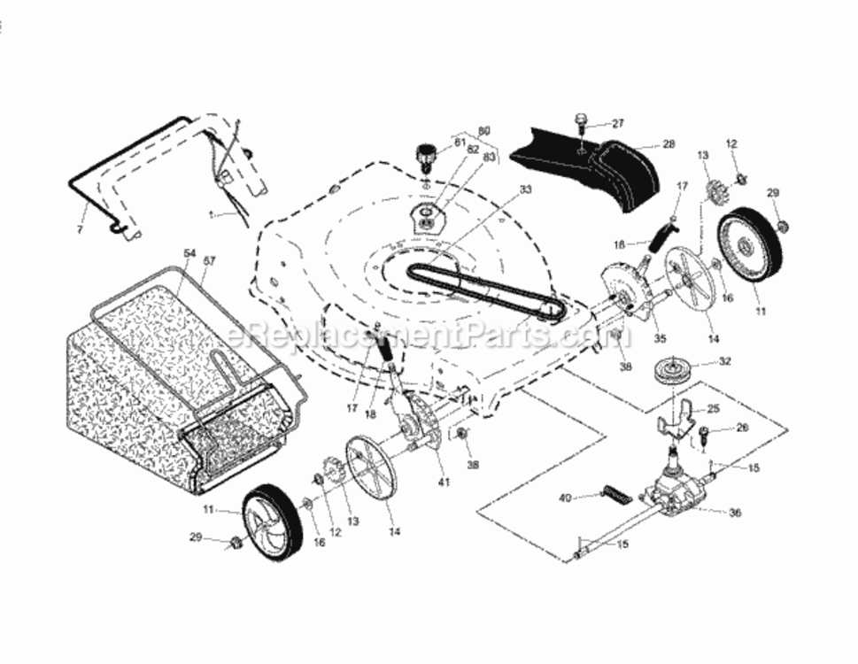 Page B Diagram and Parts List for 917374053  Craftsman Lawn Mower