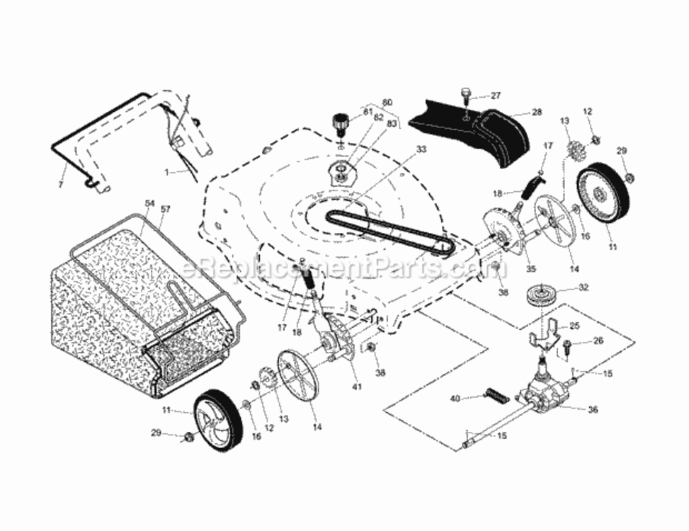 Page B Diagram and Parts List for 917374054  Craftsman Lawn Mower