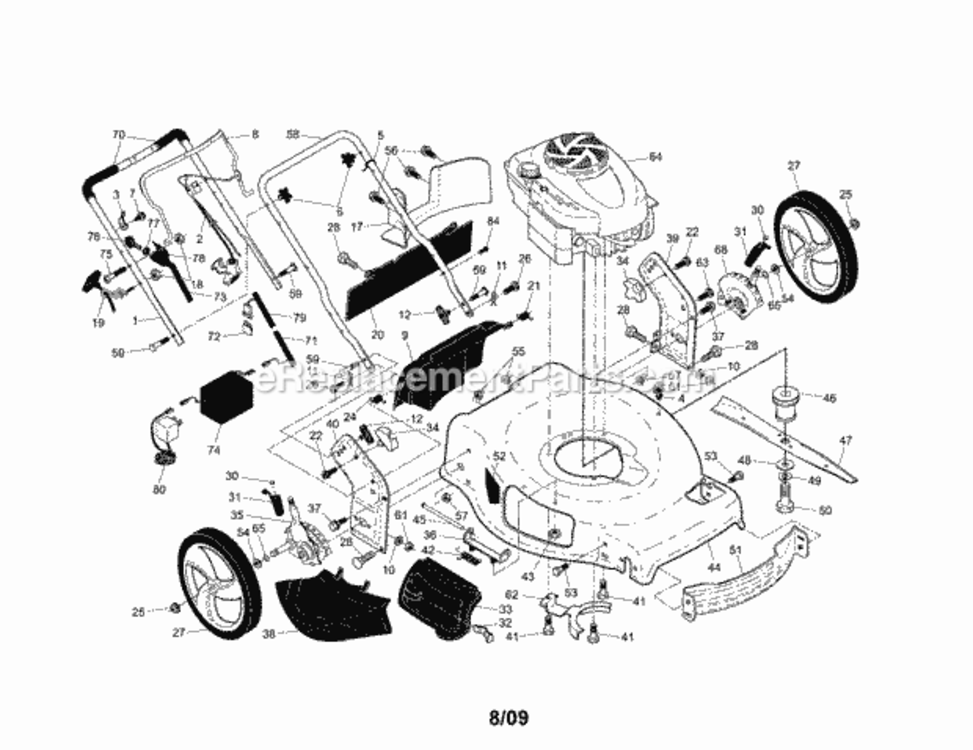 Page A Diagram and Parts List for 917374071  Craftsman Lawn Mower