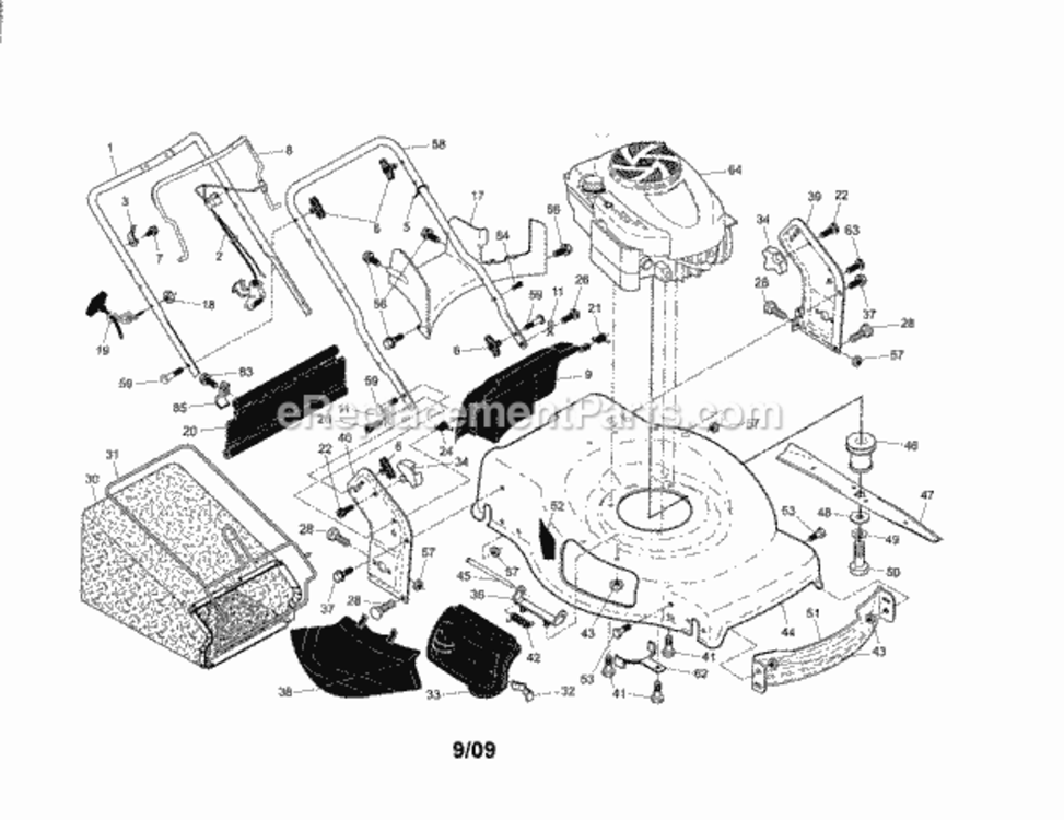 Page A Diagram and Parts List for 917374092  Craftsman Lawn Mower