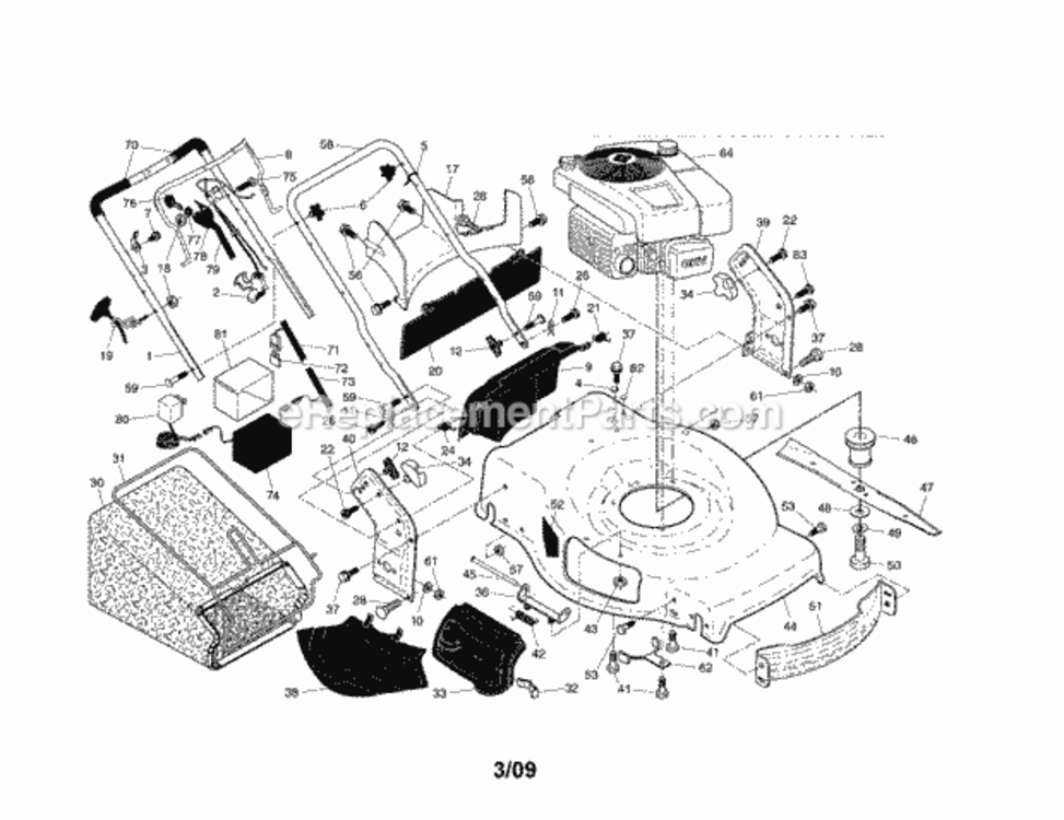 Page A Diagram and Parts List for 917374120  Craftsman Lawn Mower