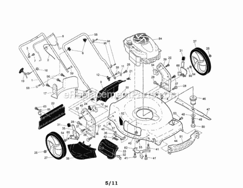 Page A Diagram and Parts List for 917374160  Craftsman Lawn Mower