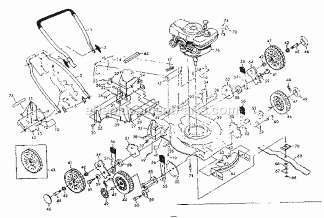 Page A Diagram and Parts List for 917374312  Craftsman Lawn Mower