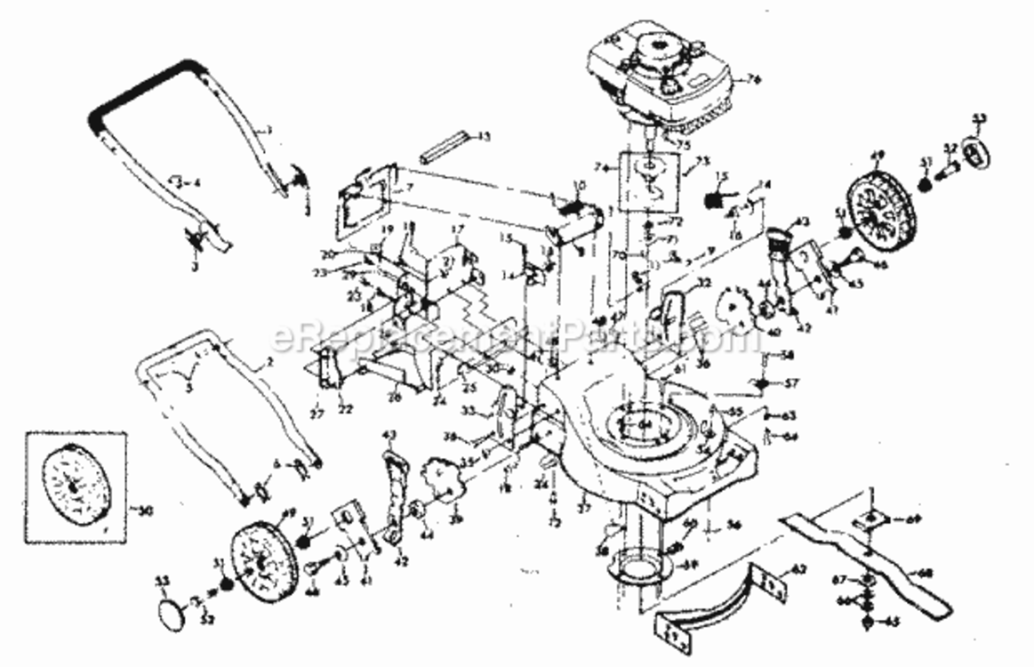 Page A Diagram and Parts List for 917374322  Craftsman Lawn Mower
