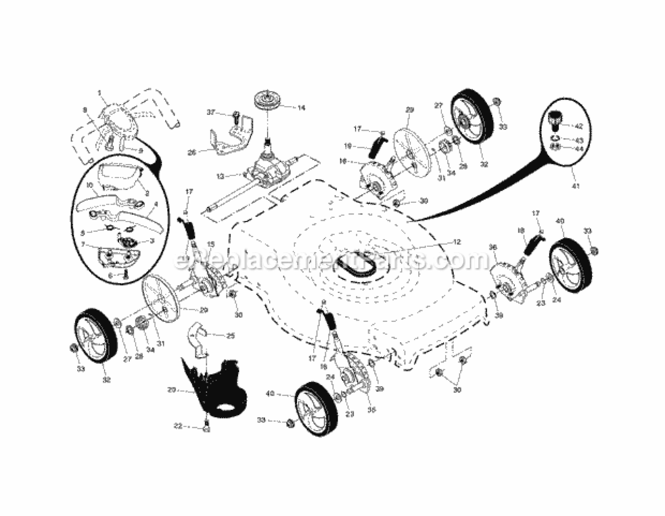 Page B Diagram and Parts List for 917374350  Craftsman Lawn Mower