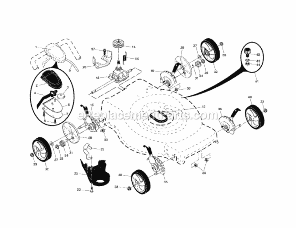 Page B Diagram and Parts List for 917374351  Craftsman Lawn Mower