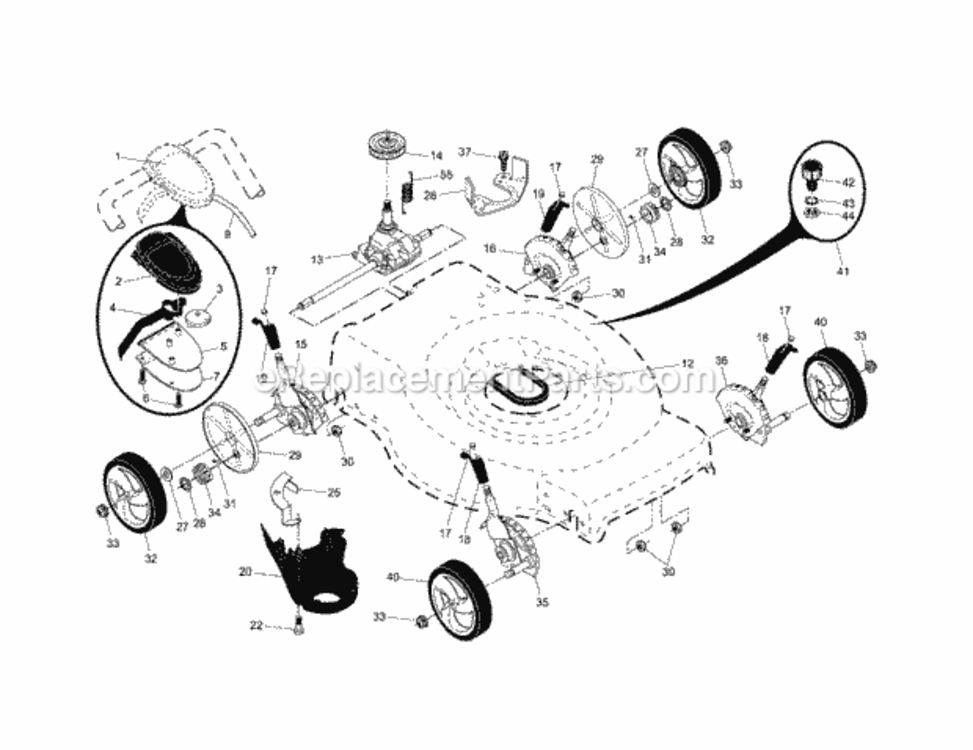 Page B Diagram and Parts List for 917374354  Craftsman Lawn Mower