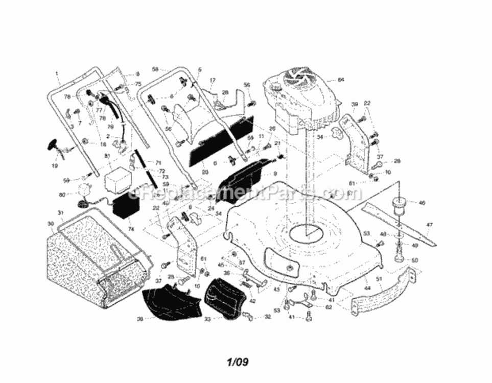 Page A Diagram and Parts List for 917374360  Craftsman Lawn Mower