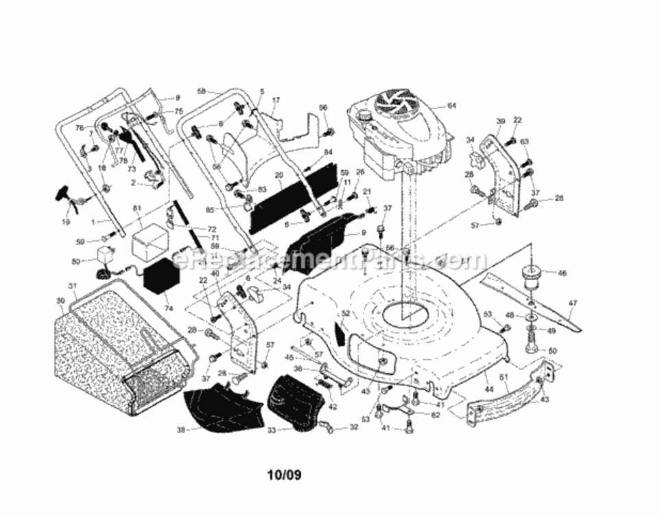 Page A Diagram and Parts List for 917374364  Craftsman Lawn Mower