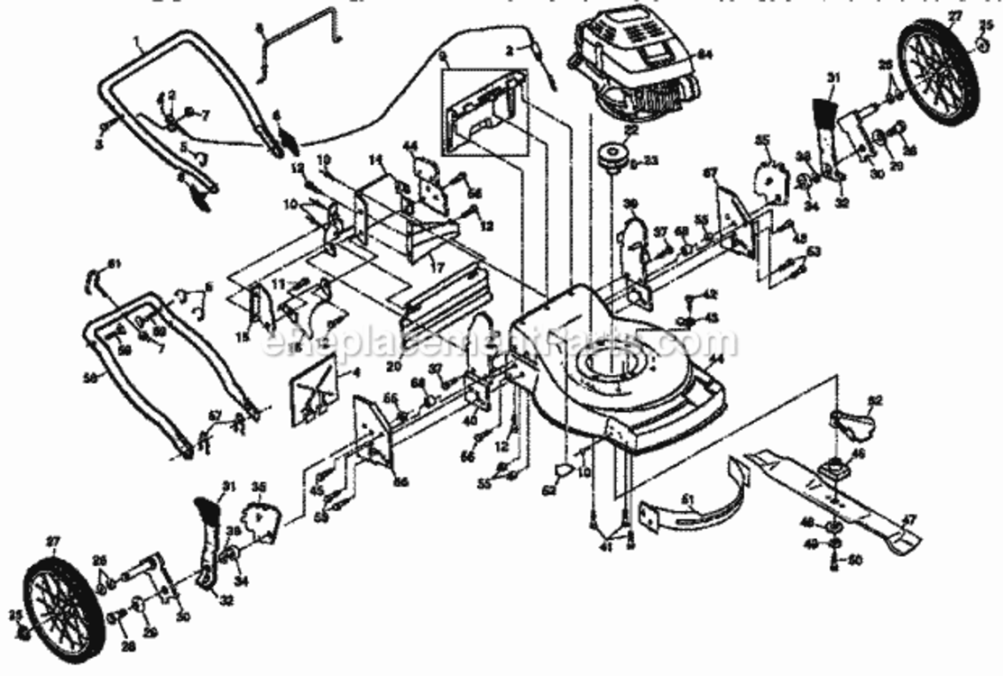 Page A Diagram and Parts List for 917374390  Craftsman Lawn Mower