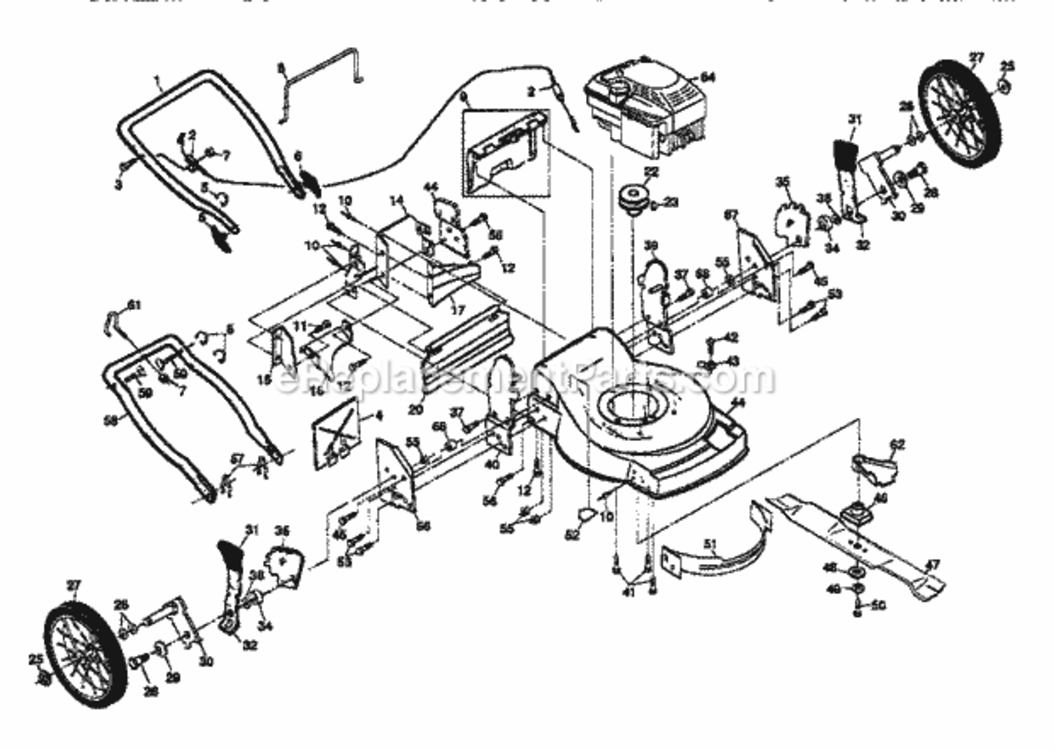 Page A Diagram and Parts List for 917374391  Craftsman Lawn Mower