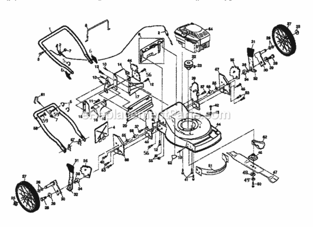 Page A Diagram and Parts List for 917374392  Craftsman Lawn Mower