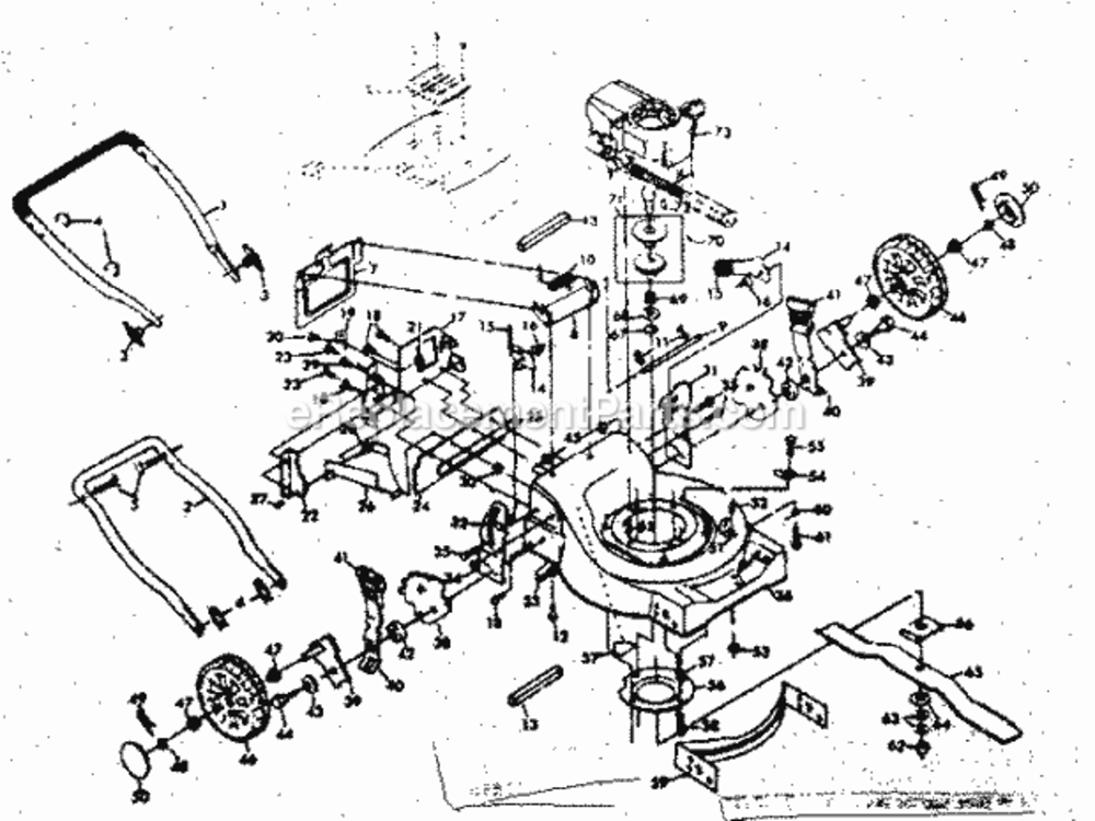 Page A Diagram and Parts List for 917374400  Craftsman Lawn Mower