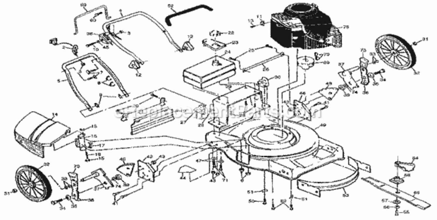 Page A Diagram and Parts List for 917374491  Craftsman Lawn Mower