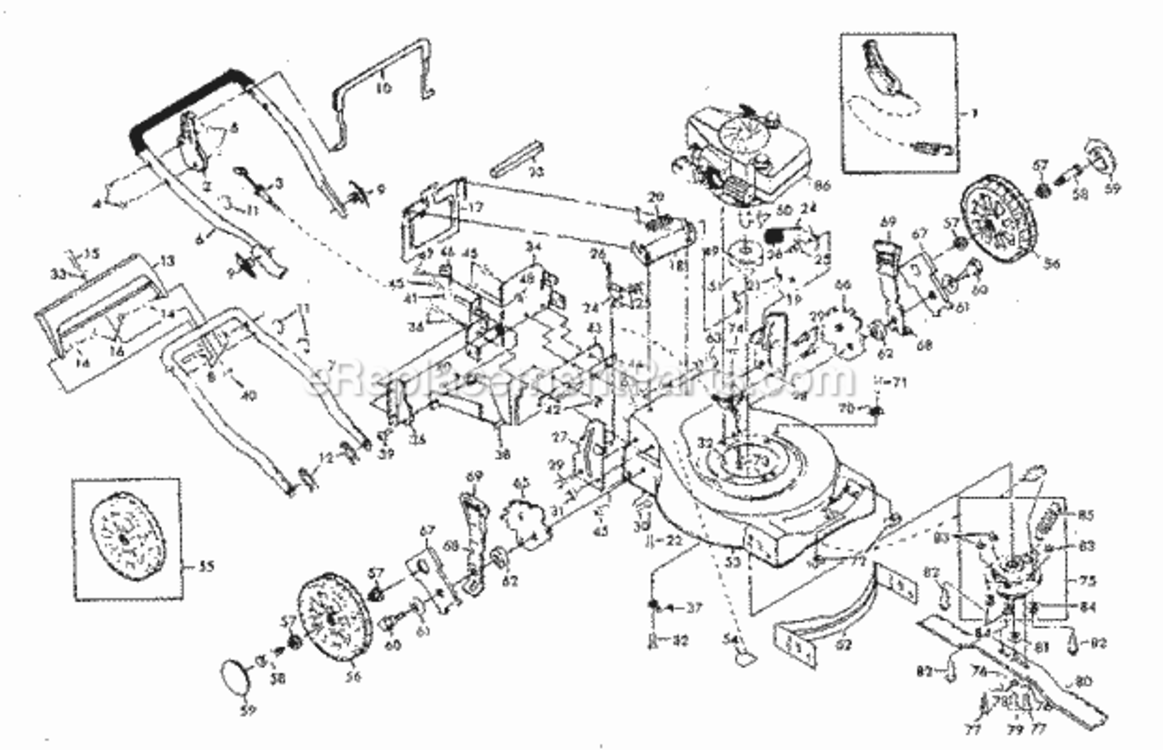 Page A Diagram and Parts List for 917374503  Craftsman Lawn Mower