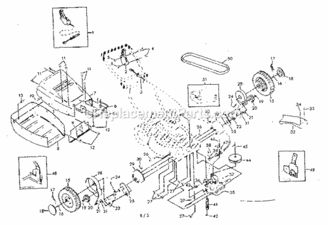 Page B Diagram and Parts List for 917374503  Craftsman Lawn Mower