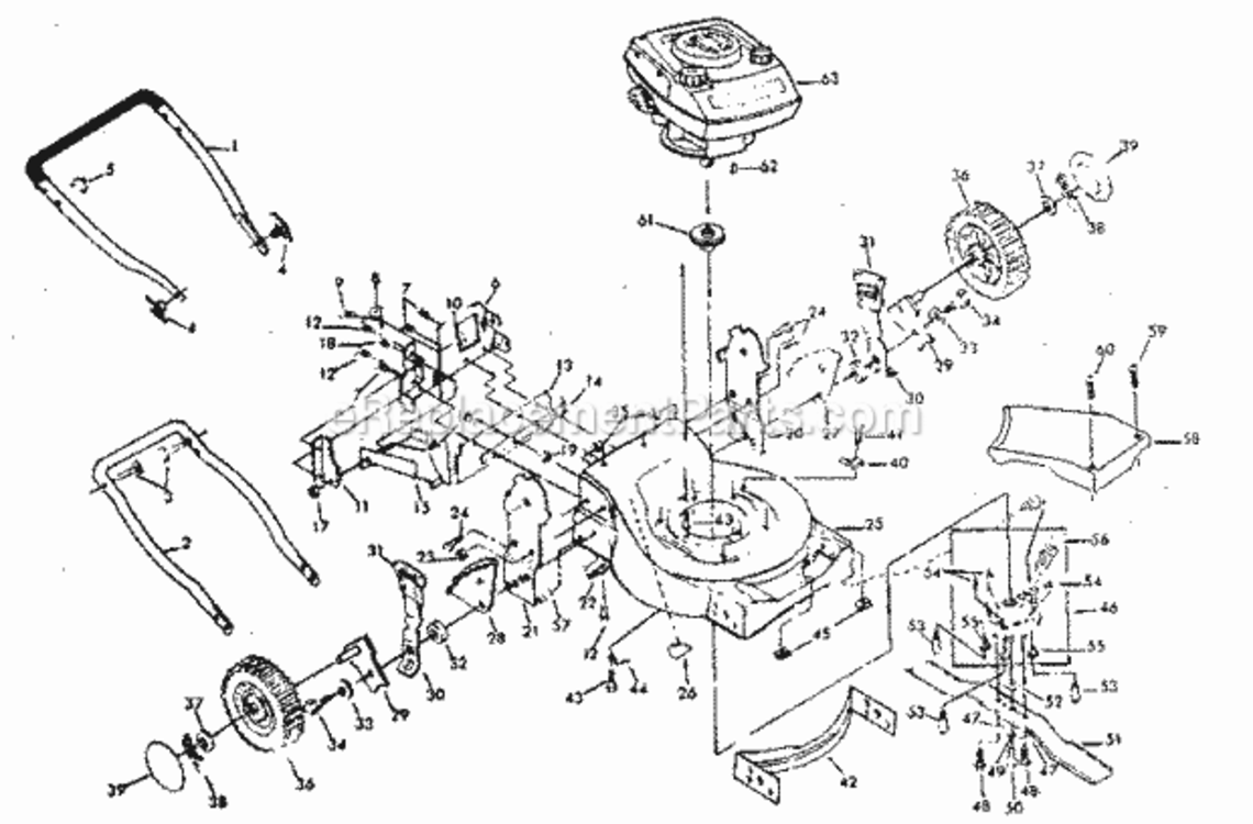 Page A Diagram and Parts List for 917374510  Craftsman Lawn Mower