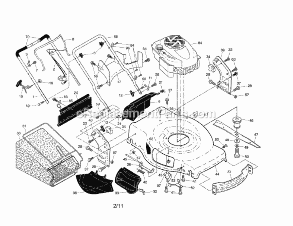 Page A Diagram and Parts List for 917374540  Craftsman Lawn Mower