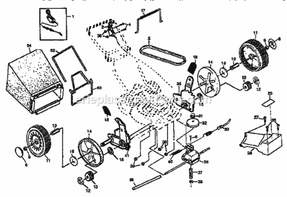 Page B Diagram and Parts List for 917374591  Craftsman Lawn Mower