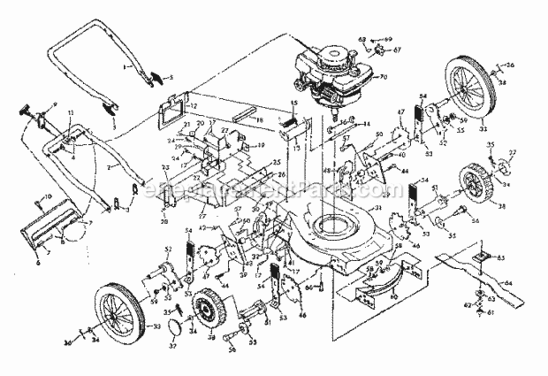Page A Diagram and Parts List for 917374621  Craftsman Lawn Mower