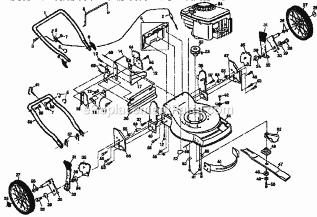 Page A Diagram and Parts List for 917374672  Craftsman Lawn Mower
