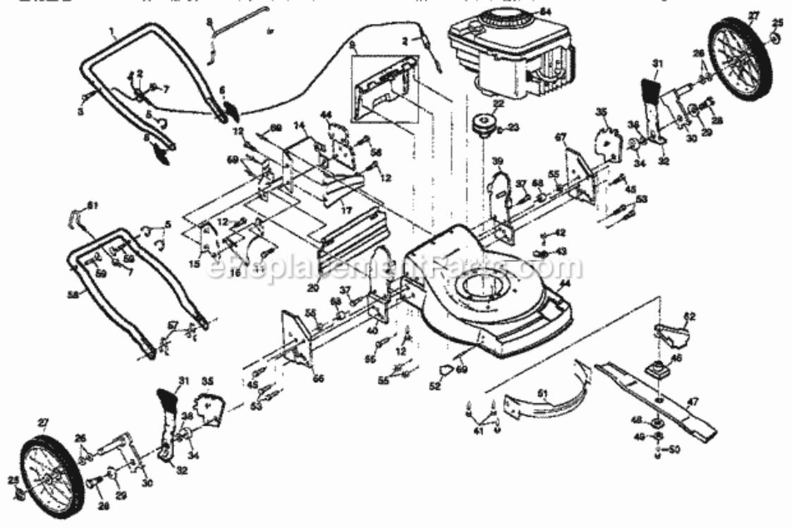 Page A Diagram and Parts List for 917374673  Craftsman Lawn Mower