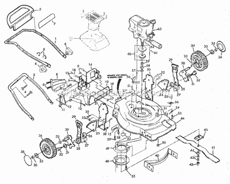 Page A Diagram and Parts List for 917374703  Craftsman Lawn Mower