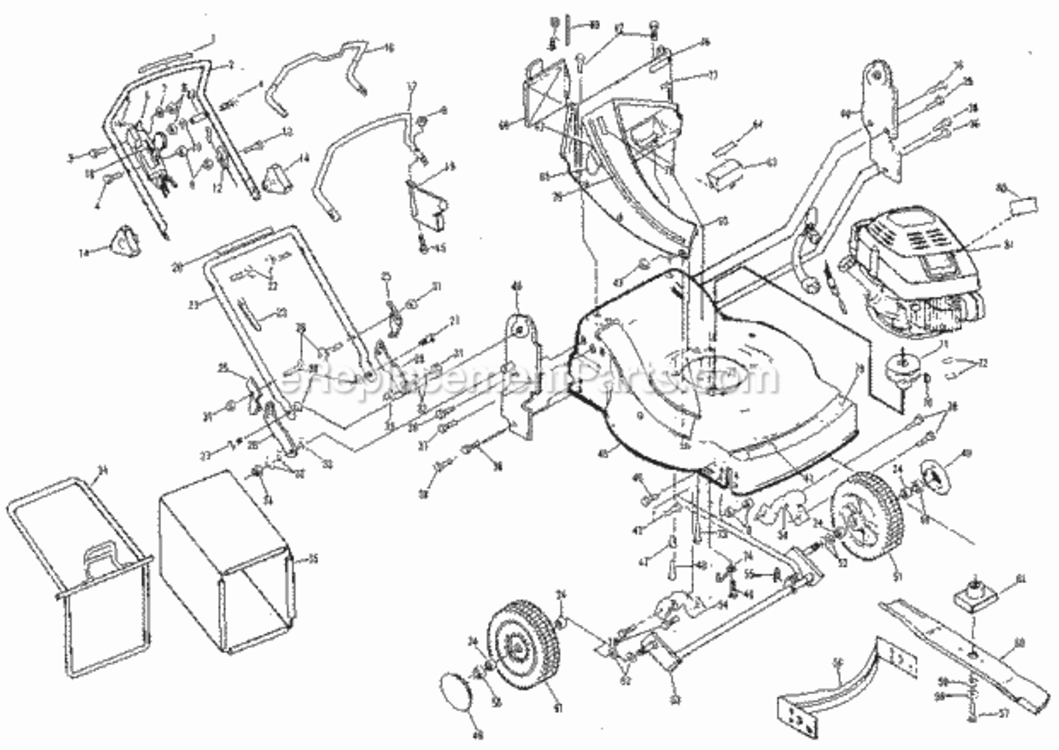 Page A Diagram and Parts List for 917374720  Craftsman Lawn Mower