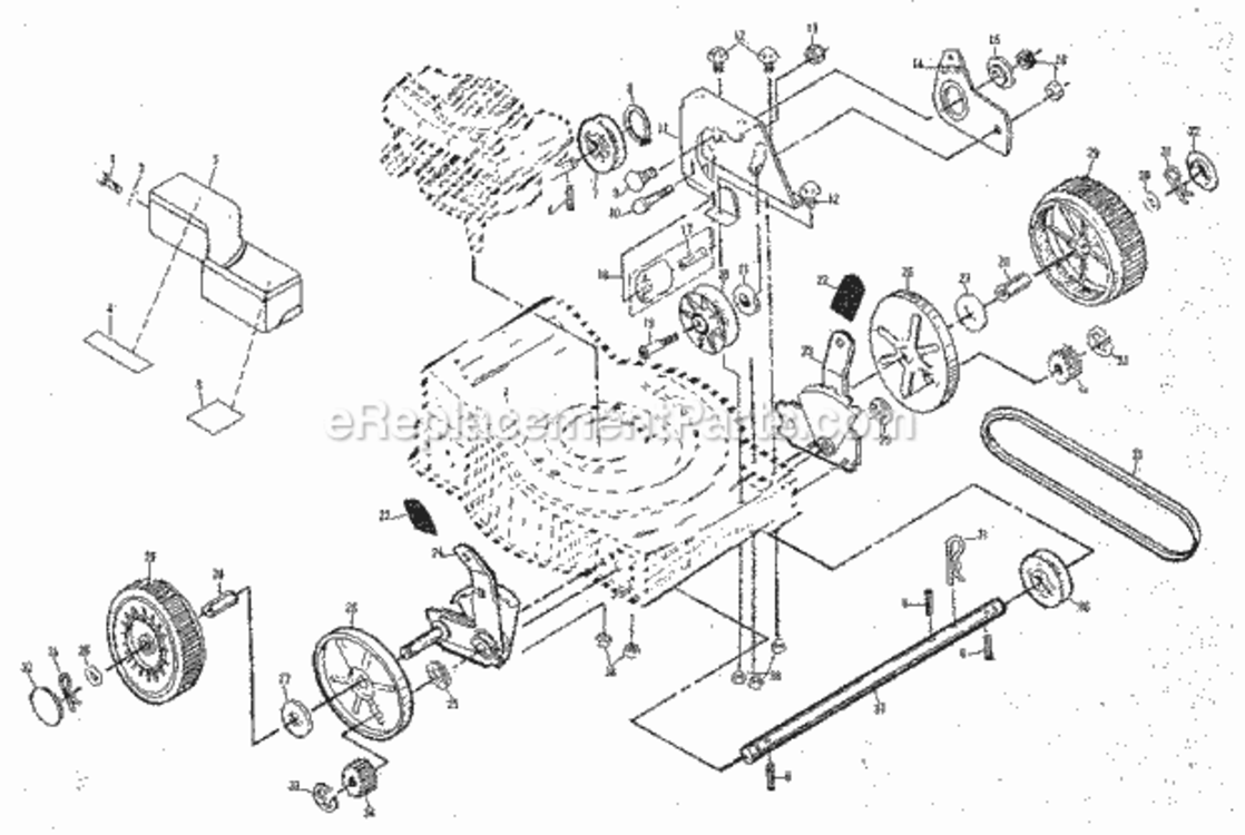 Page B Diagram and Parts List for 917374750  Craftsman Lawn Mower