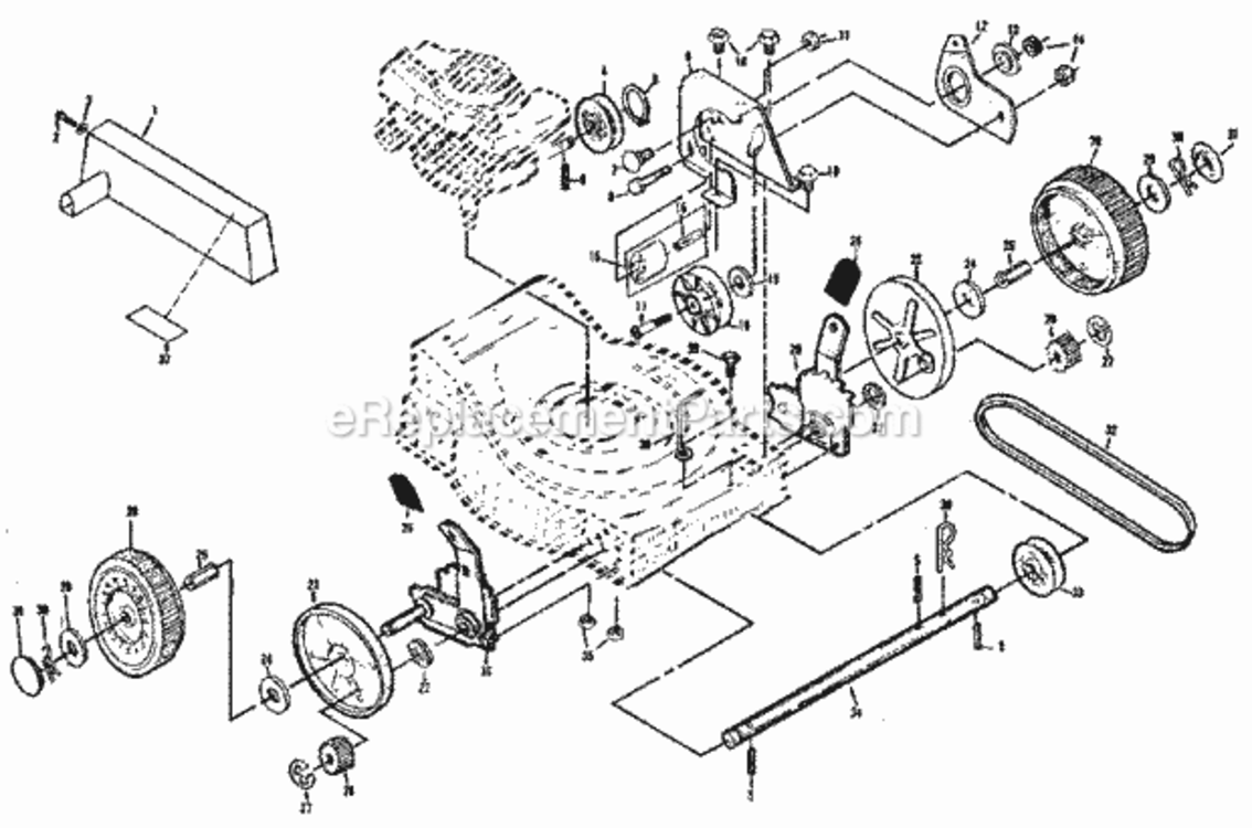 Page B Diagram and Parts List for 917374760  Craftsman Lawn Mower