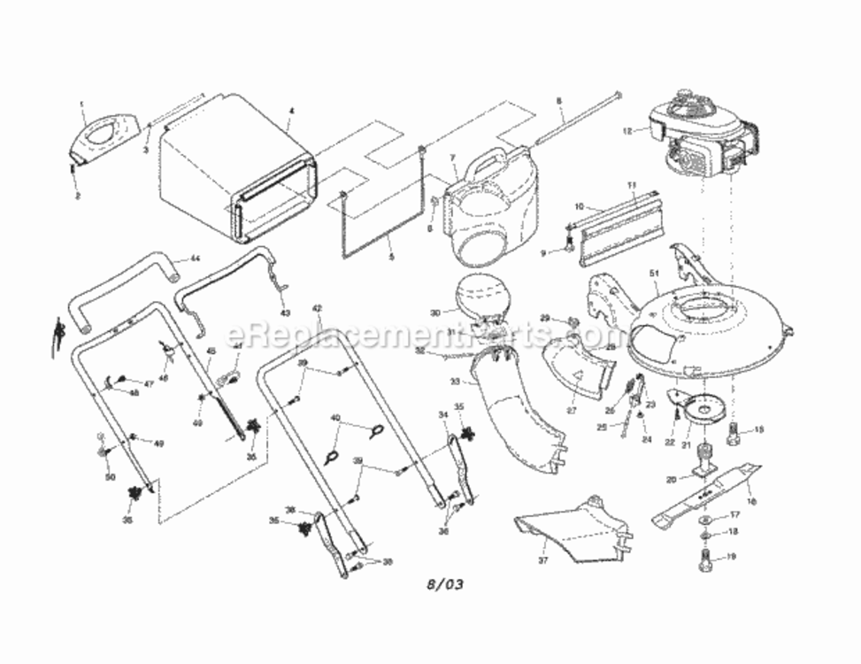 Page A Diagram and Parts List for 917374781  Craftsman Lawn Mower