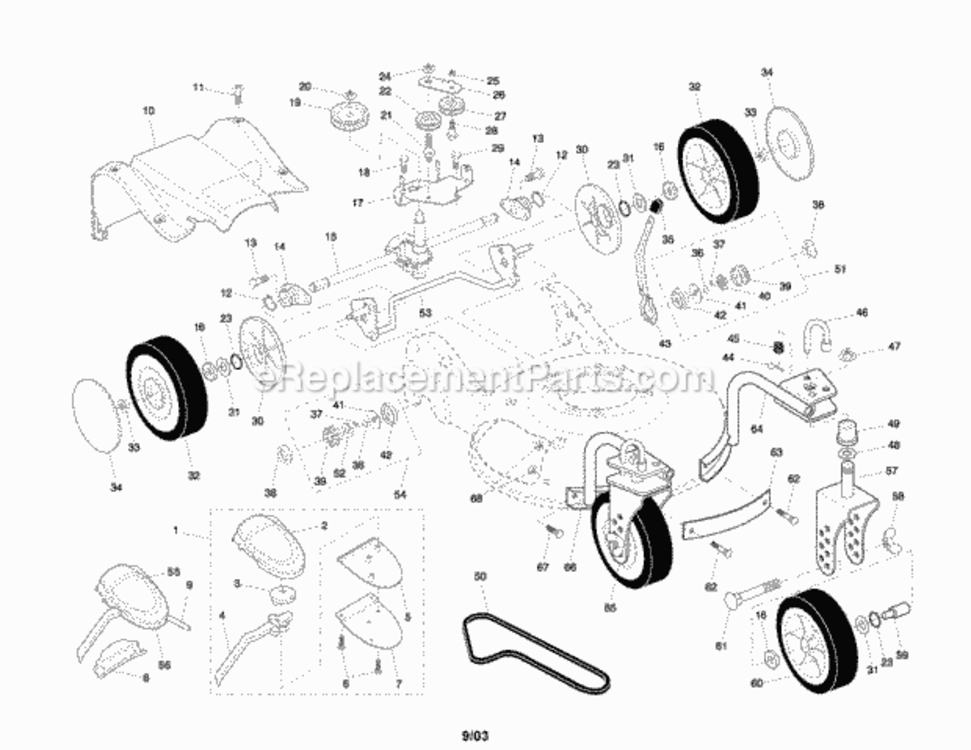 Page B Diagram and Parts List for 917374781  Craftsman Lawn Mower