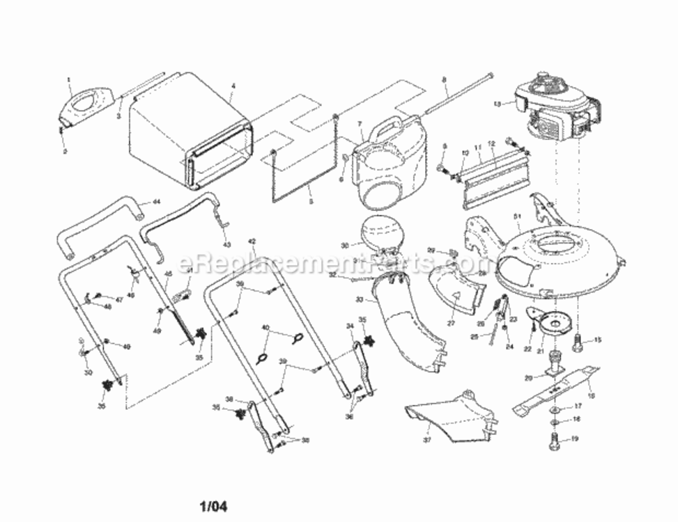 Page A Diagram and Parts List for 917374800  Craftsman Lawn Mower