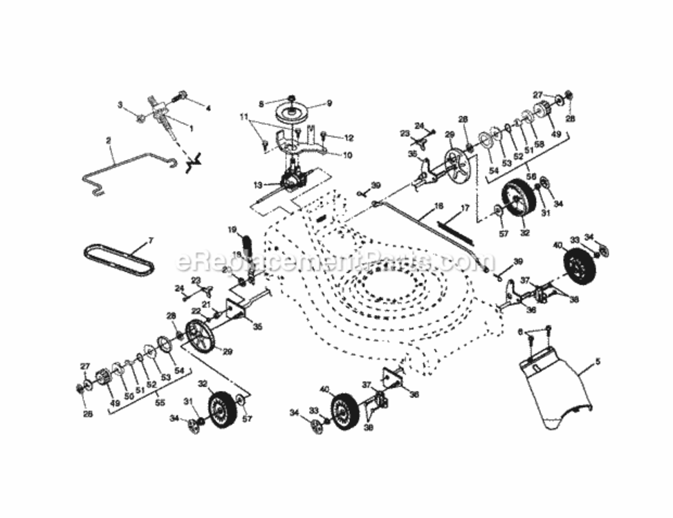Page B Diagram and Parts List for 917374821  Craftsman Lawn Mower