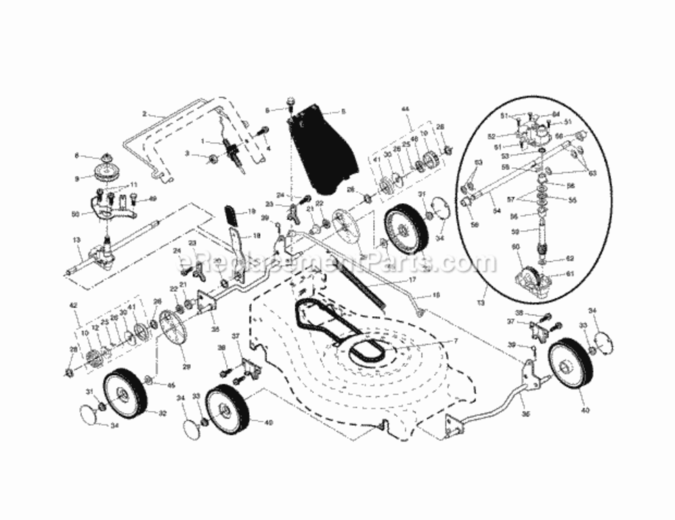 Page B Diagram and Parts List for 917374822  Craftsman Lawn Mower