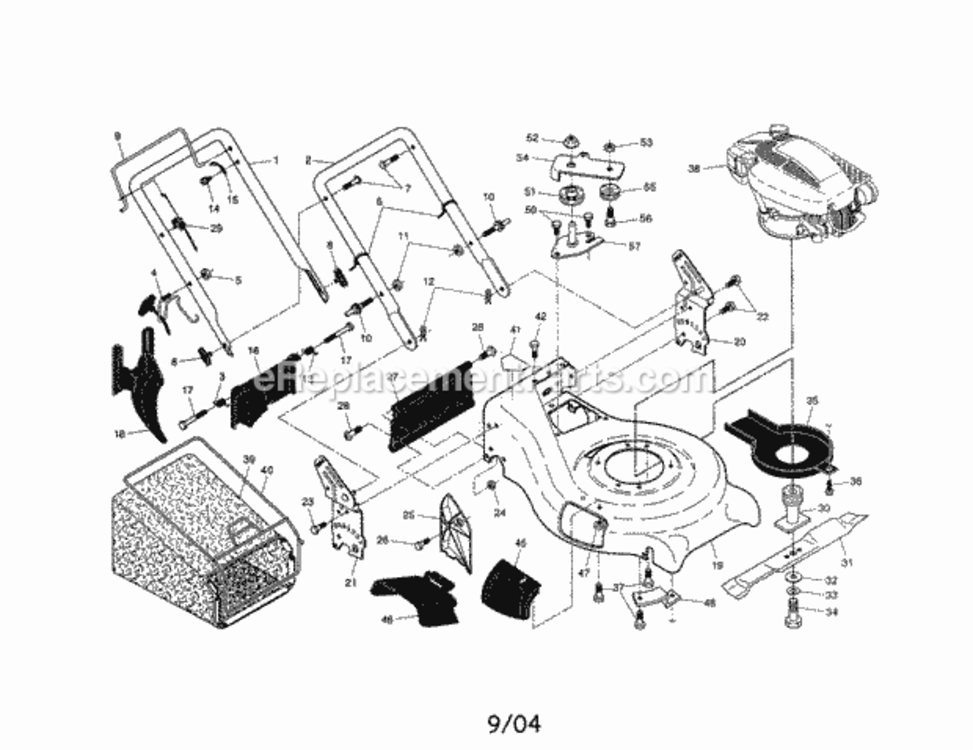 Page A Diagram and Parts List for 917374823  Craftsman Lawn Mower