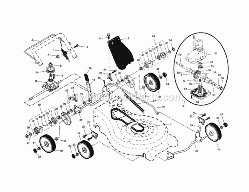 Page B Diagram and Parts List for 917374823  Craftsman Lawn Mower