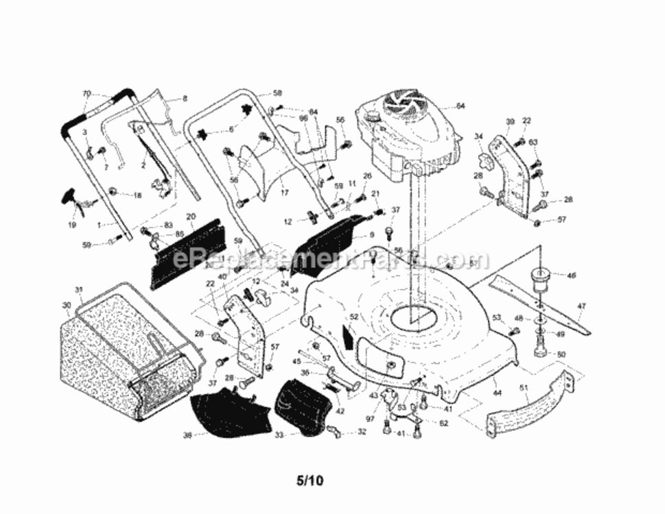 Page A Diagram and Parts List for 917374941  Craftsman Lawn Mower