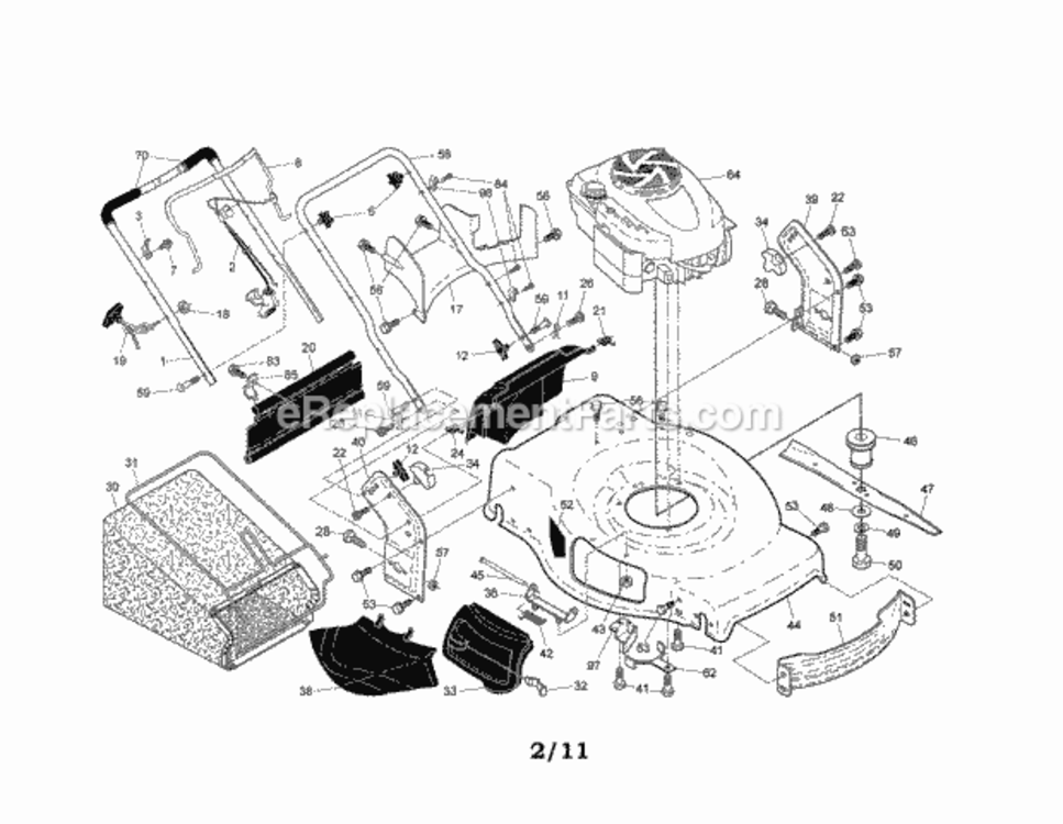 Page A Diagram and Parts List for 917374943  Craftsman Lawn Mower
