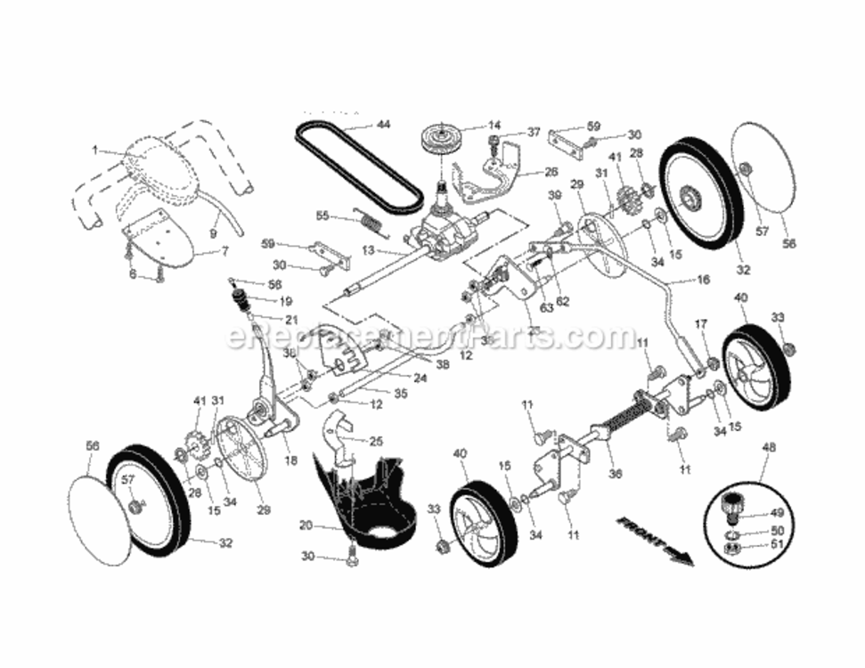 Page B Diagram and Parts List for 917374944  Craftsman Lawn Mower