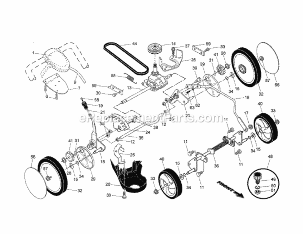 Page B Diagram and Parts List for 917374951  Craftsman Lawn Mower