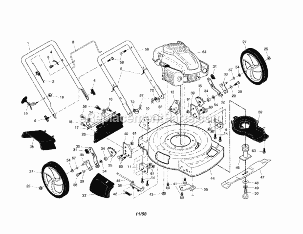 Page A Diagram and Parts List for 917375010  Craftsman Lawn Mower