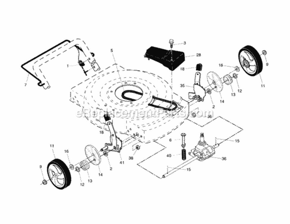 Page B Diagram and Parts List for 917375010  Craftsman Lawn Mower